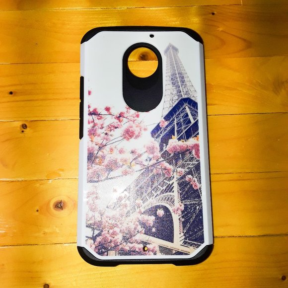 Other - Moto X Pastel Eiffel Tower & Blossoms Protective Hybrid Dual Layer Phone Case